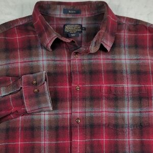 Pendleton Mason Cotton Flannel Plaid Long Sleeve Button-down‎ Mens Shirt XL